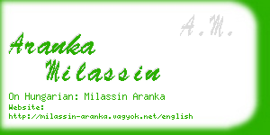 aranka milassin business card